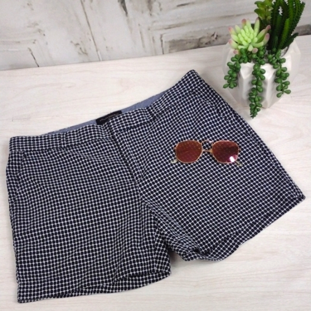 Women's Black and White Checkered Shorts
